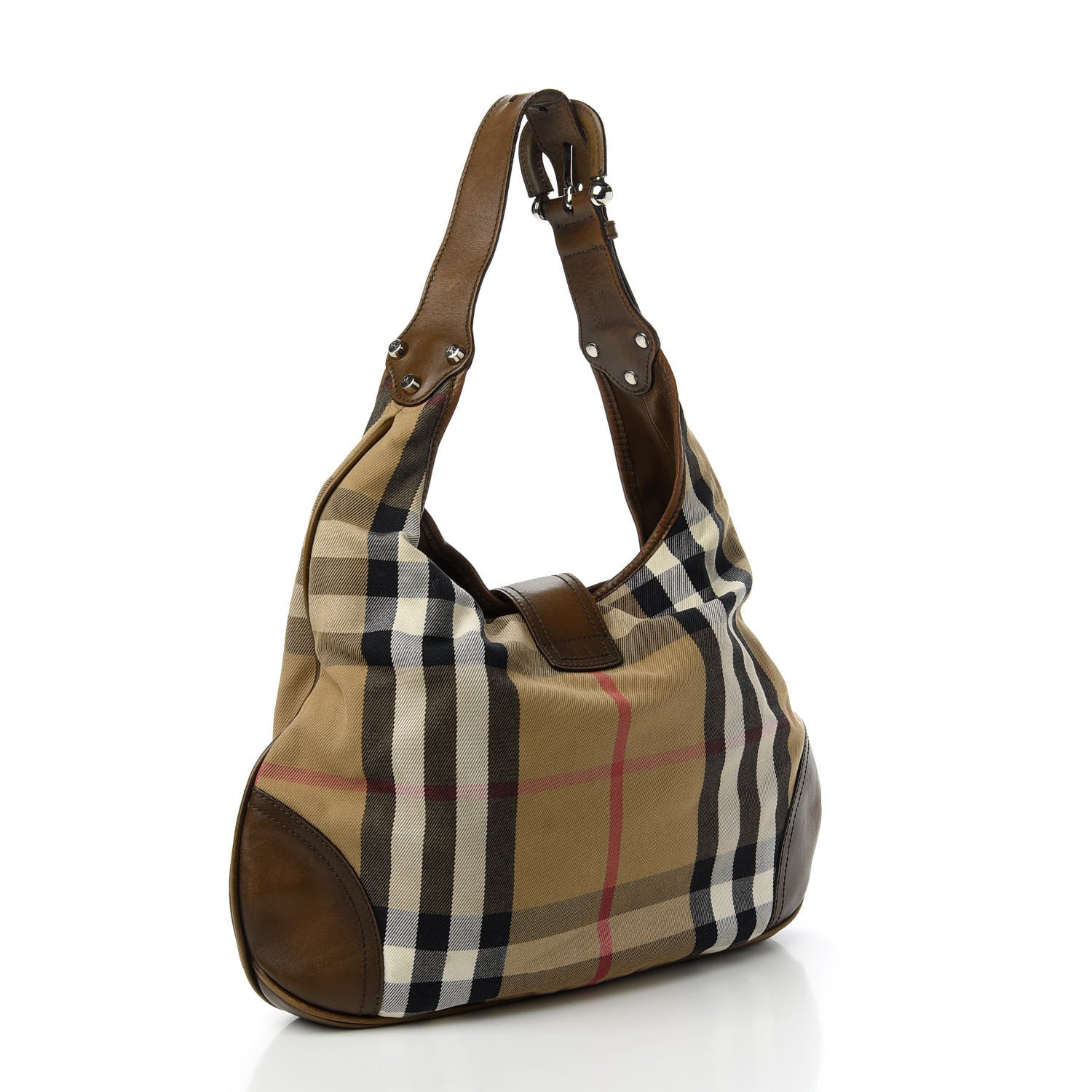 Burberry House Check Brook Hobo Brown 3 of 11