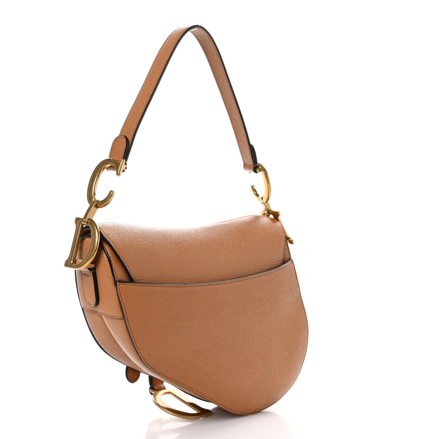 Christian Dior Grained Calfskin Saddle Bag Camello 3 of 10