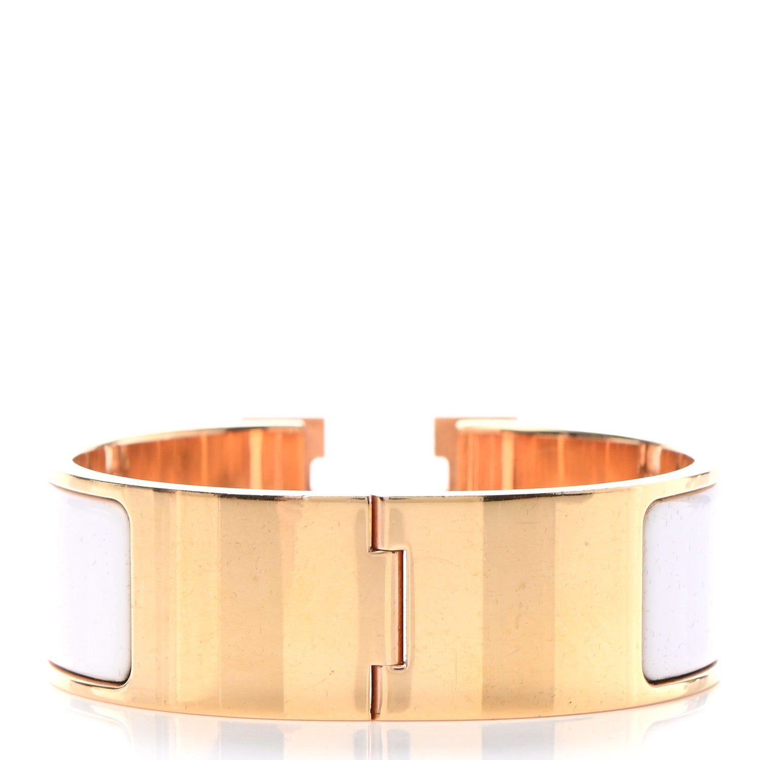 Hermes Enamel Wide Clic Clac H Bracelet PM White 3 of 4