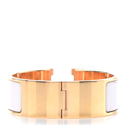Hermes Enamel Wide Clic Clac H Bracelet PM White 3 of 4