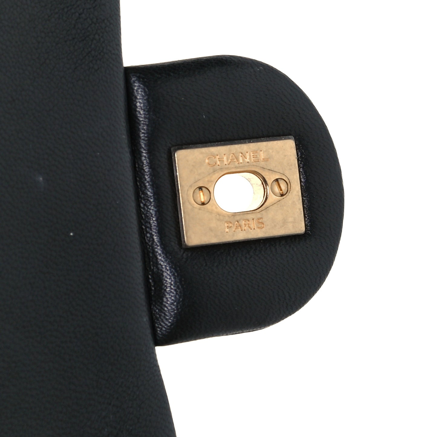 Lambskin Quilted Mini Rectangular Pearl Crush Flap Black