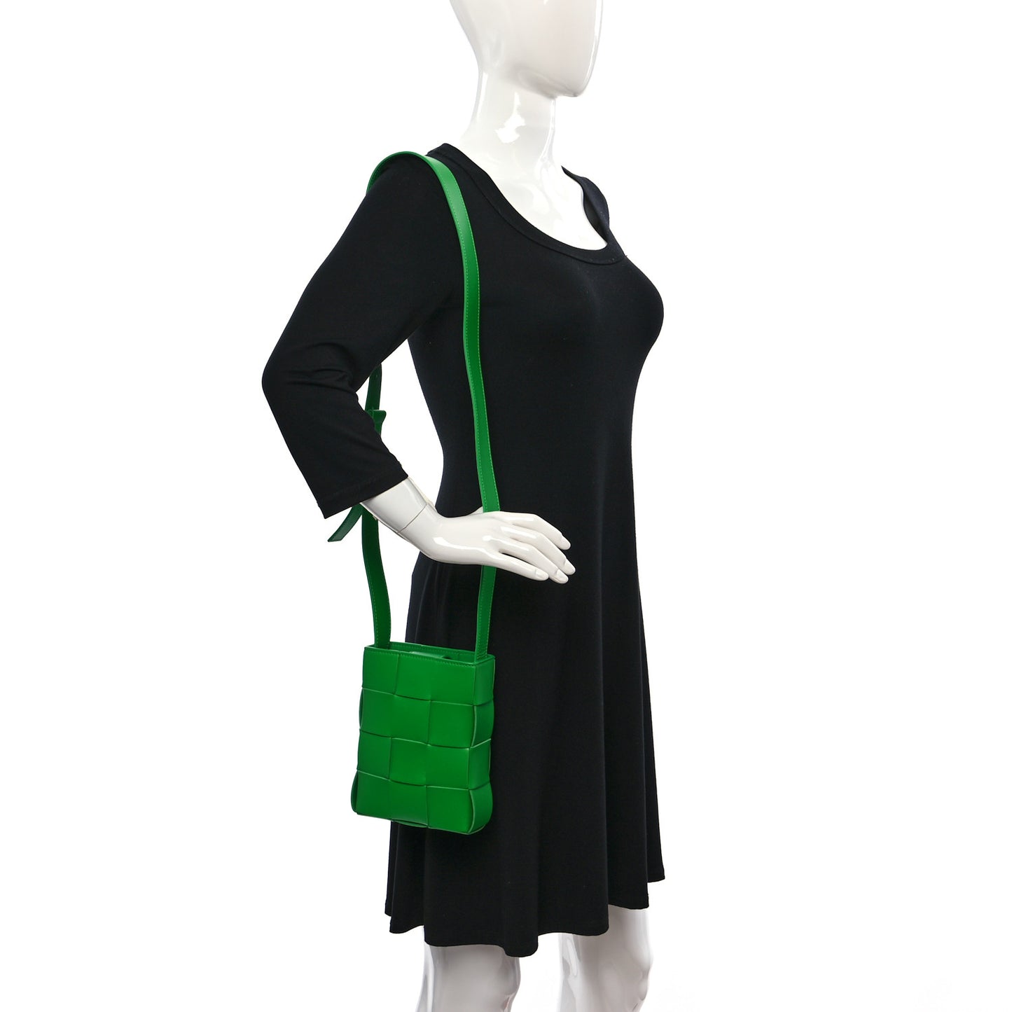 Calfskin Maxi Intrecciato Mini Vertical Cassette Crossbody Bag Parakeet