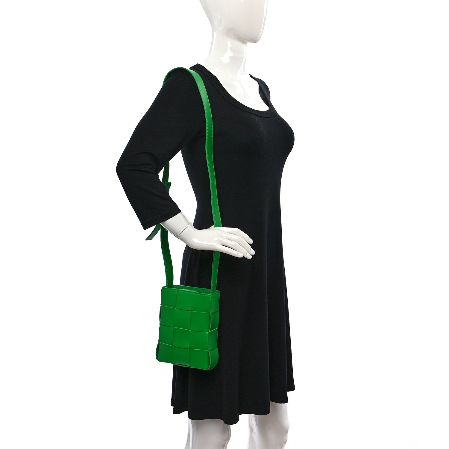 Bottega Veneta Calfskin Maxi Intrecciato Mini Vertical Cassette Crossbody Bag Parakeet 2 of 10