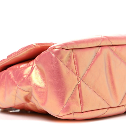 Chanel Iridescent Lambskin Quilted Large Chanel 19 Flap Pink 9 of 10