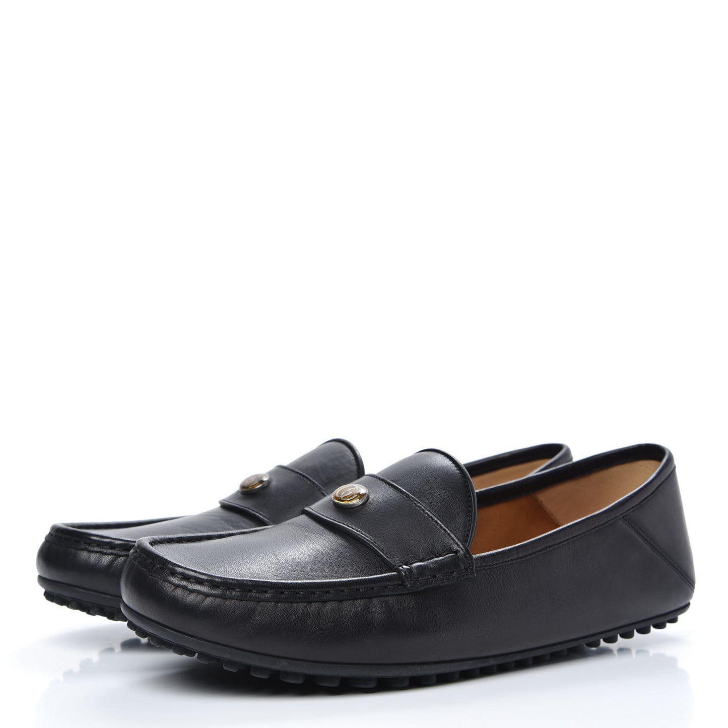 Nappa Mens Driver Loafers 8 Black