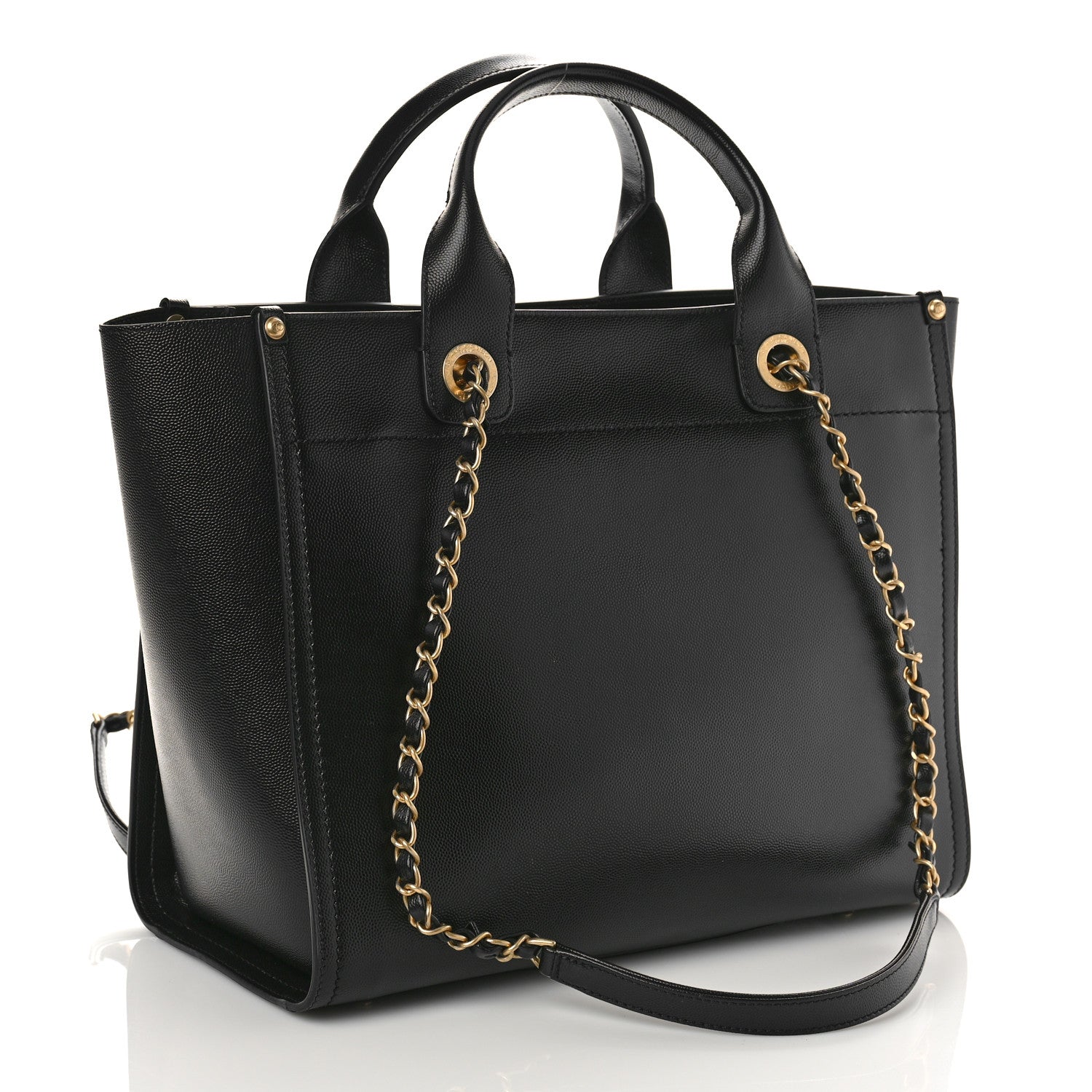 Chanel Caviar Small Studded Deauville Tote Black 3 of 9