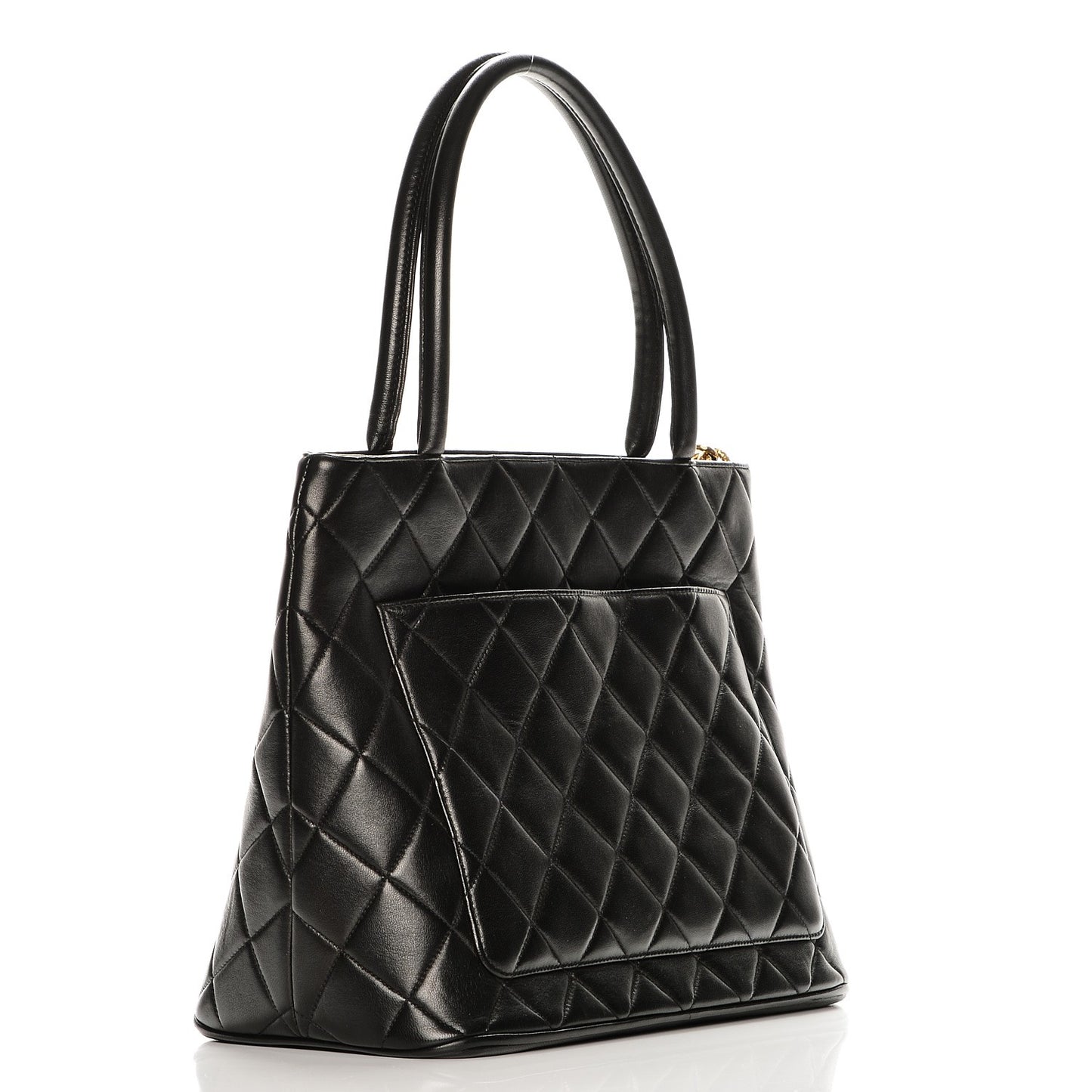 Lambskin Quilted Medallion Tote Black