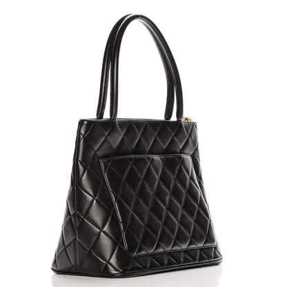 Chanel Lambskin Quilted Medallion Tote Black 3 of 7