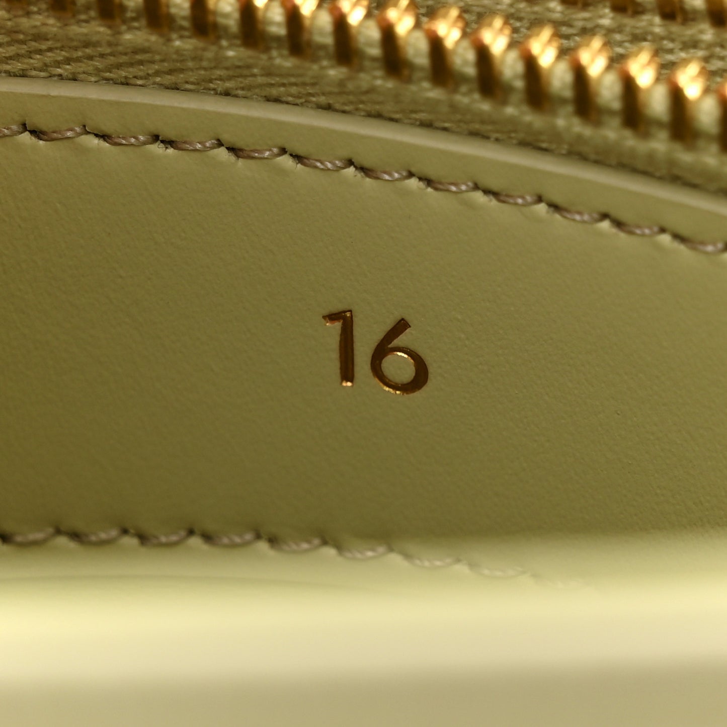 Satinated Calfskin Mini 16 Top Handle Bag Almond Green