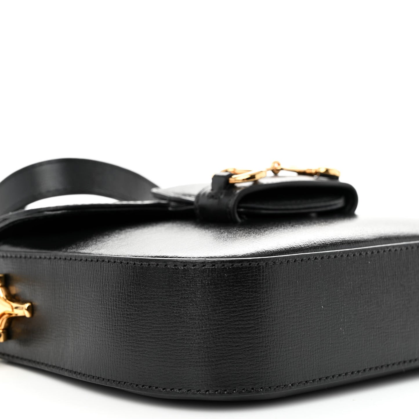 Azalea Calfskin Web Mini Horsebit 1955 Shoulder Bag Black