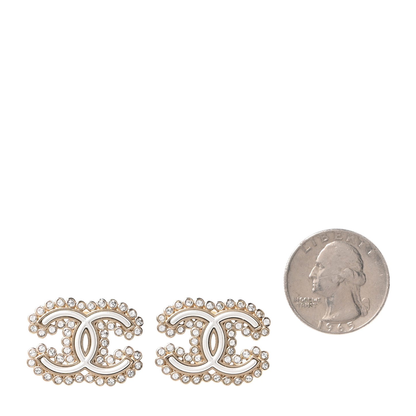 Crystal CC Earrings Gold