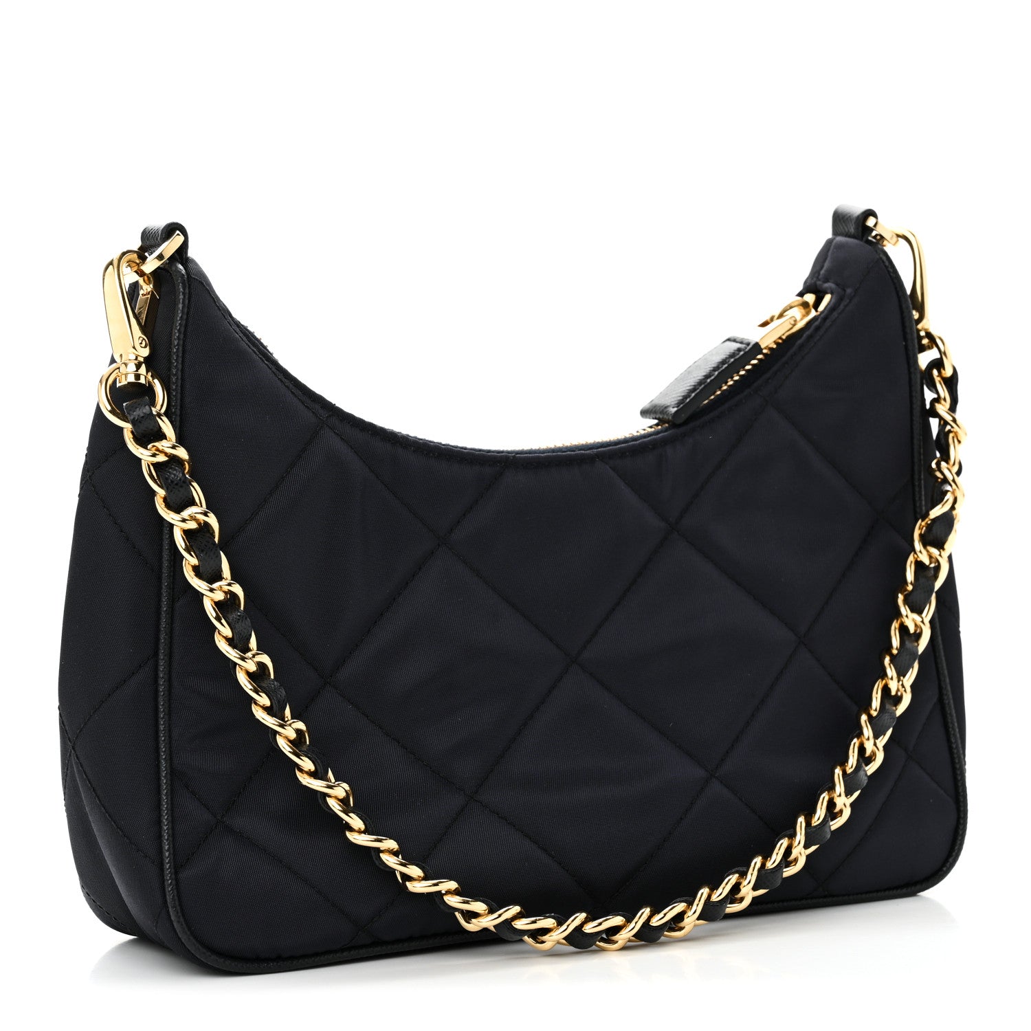 Prada Re-Nylon Saffiano Stitched Mini Re-Edition 1995 Chaine Shoulder Bag Navy 3 of 9