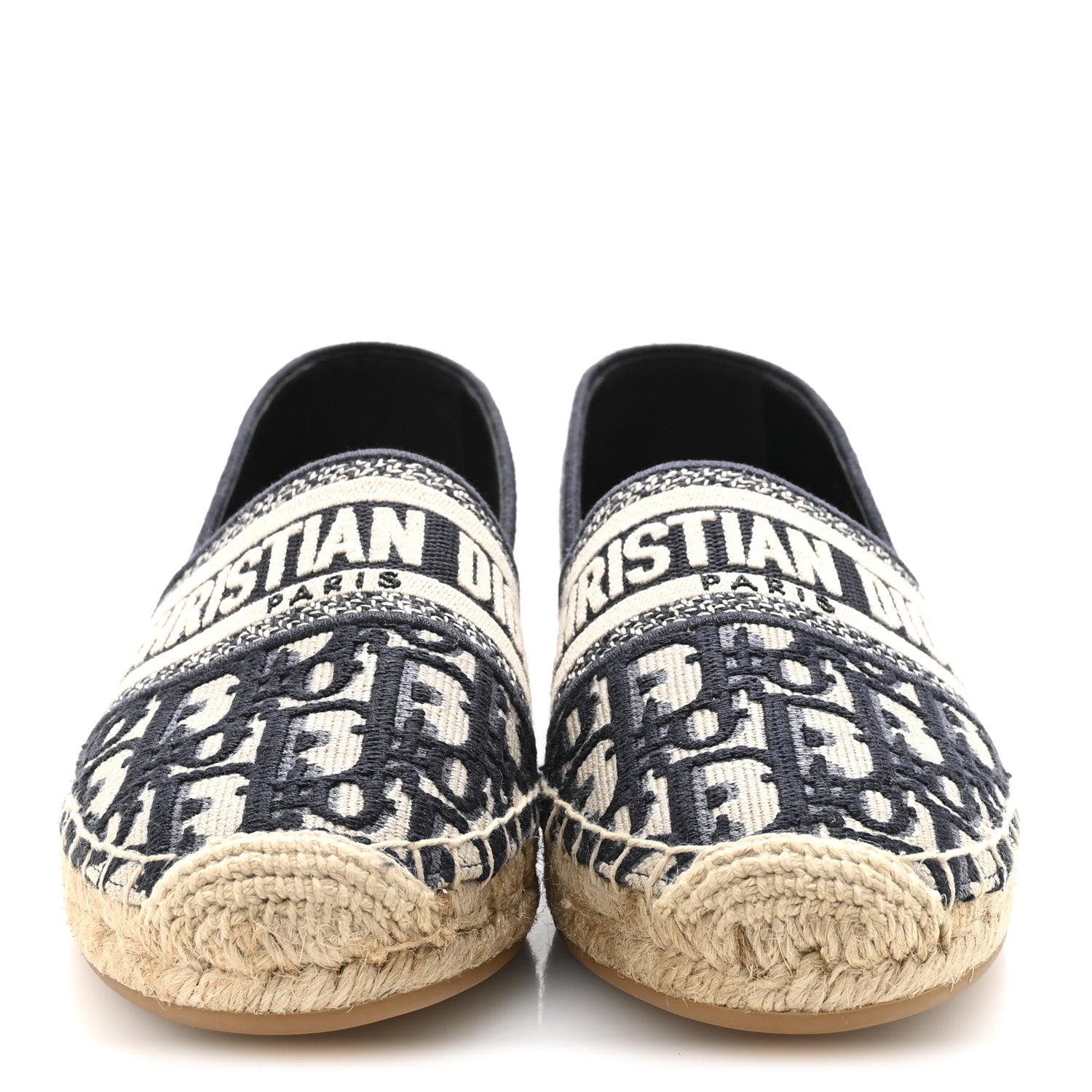 Christian Dior Oblique Embroidered Granville 15mm Espadrilles 38.5 Deep Blue 3 of 10