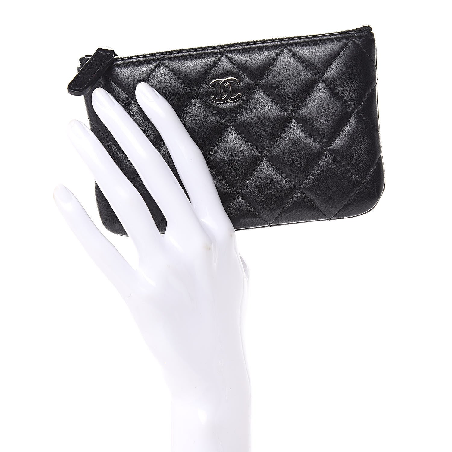 Chanel Lambskin Quilted Small Cosmetic Case Black 2 of 7