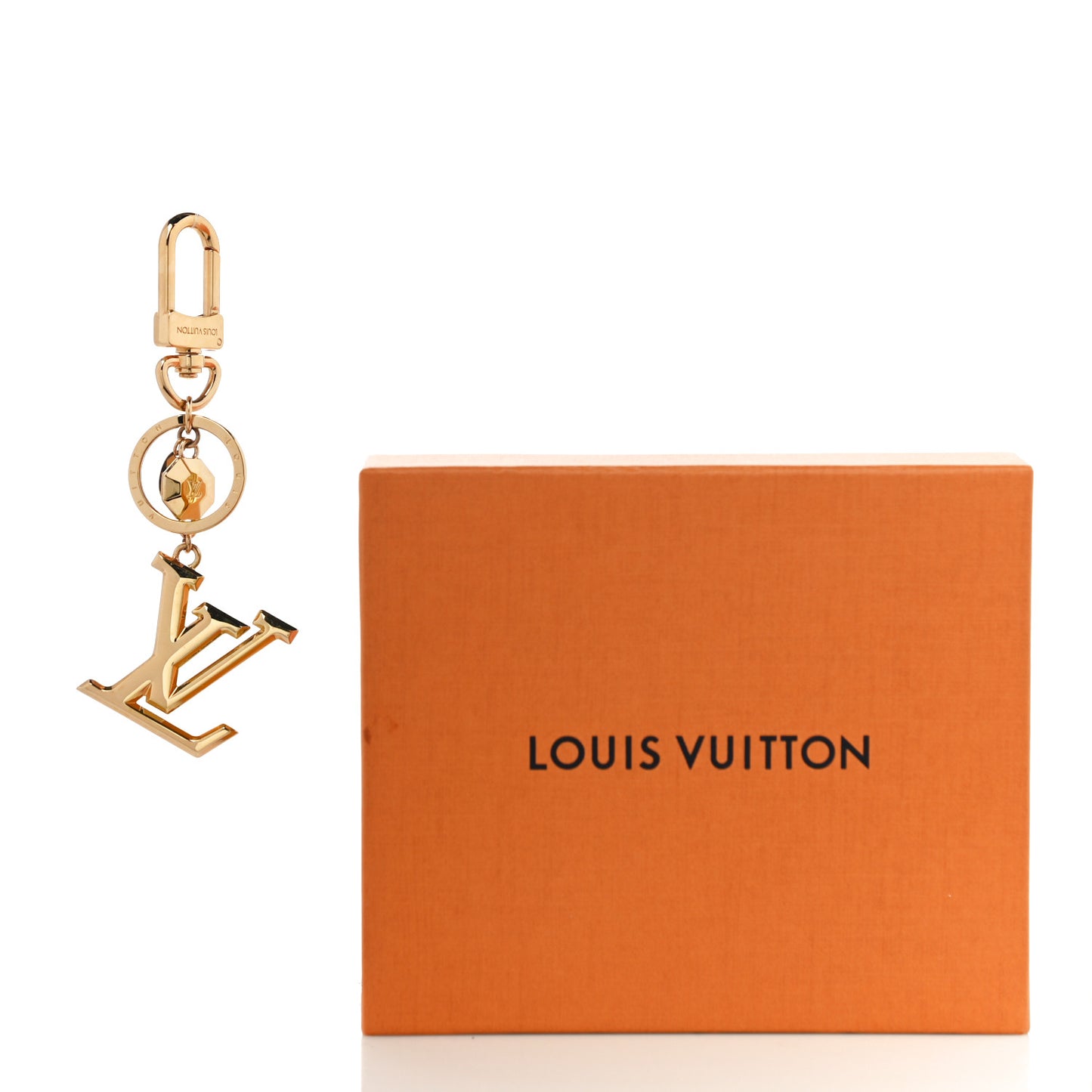 Initials LV Key Holder Gold