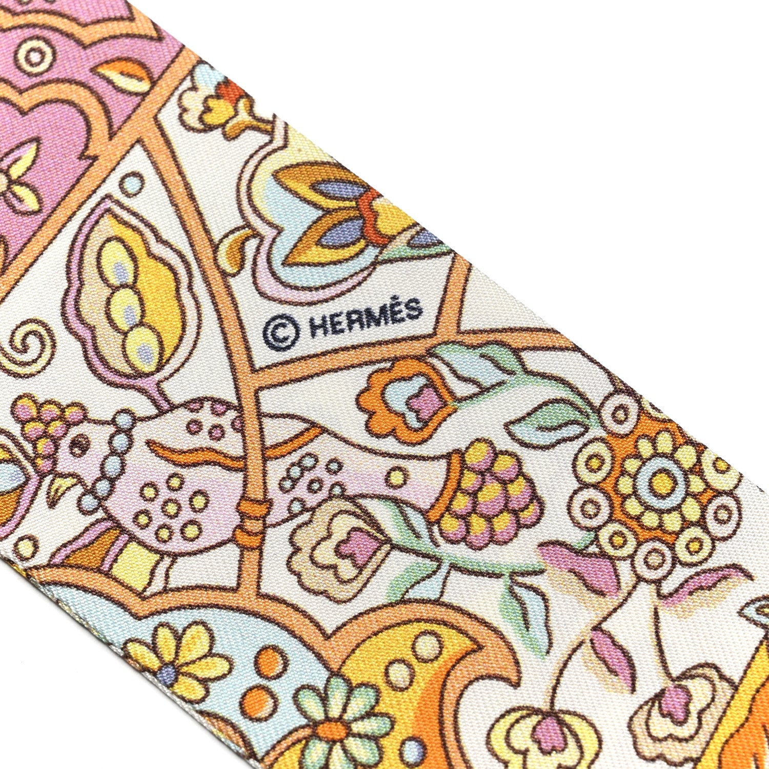 Hermes Silk Au Pays Des Oiseaux Fleurs Twilly 3 of 3