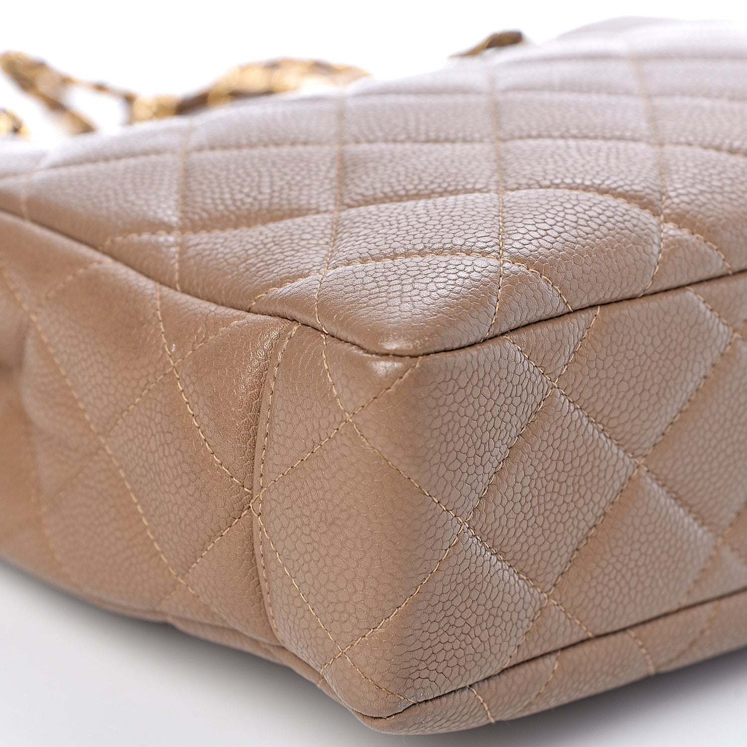 Chanel Caviar Quilted Shopping Tote Dark Beige 10 of 12