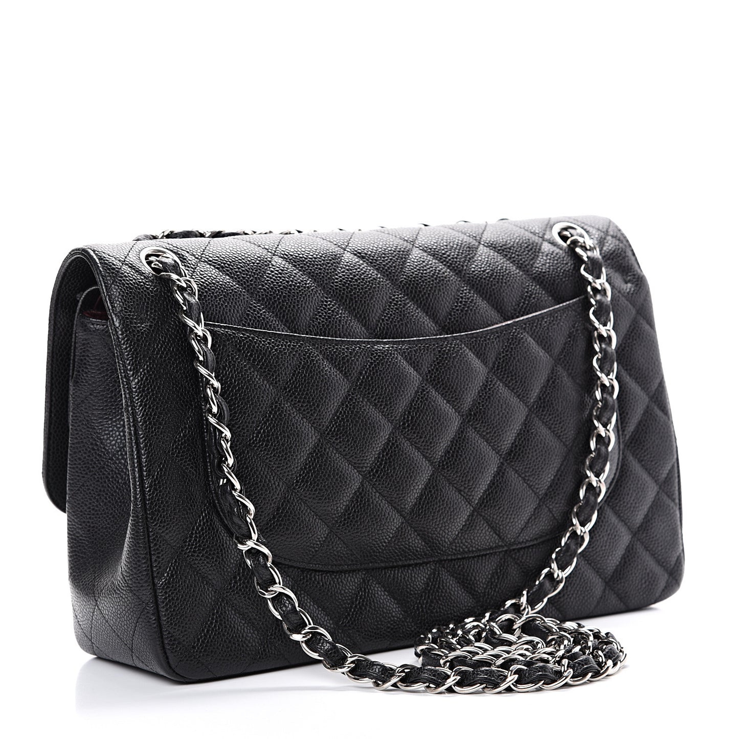 Caviar Quilted Jumbo Double Flap Black
