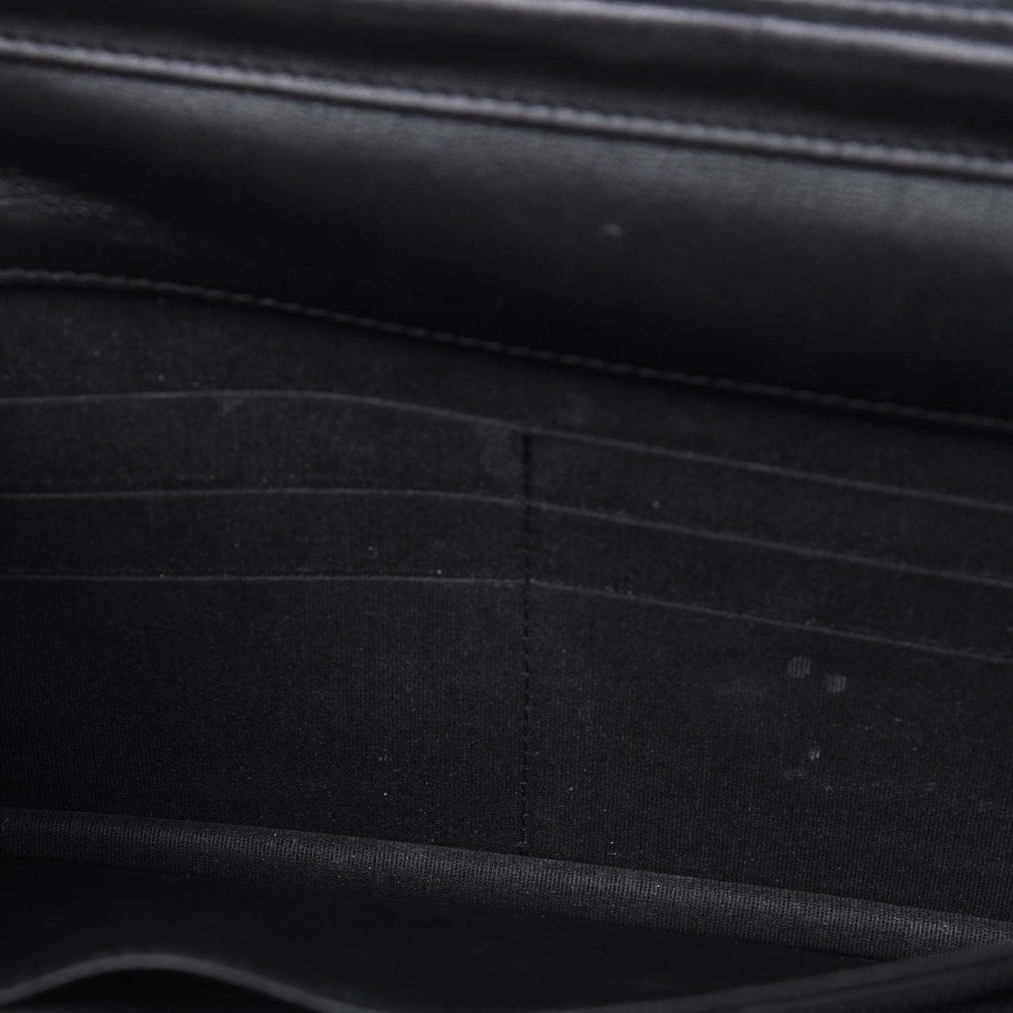 Lambskin Diamond Stitched Wallet On Chain WOC Black