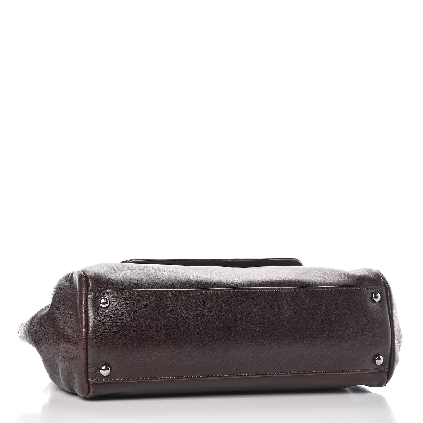 Lambskin Lax Accordion Flap Marron Fonce