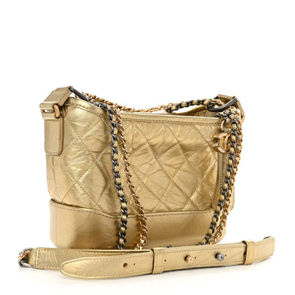 Chanel Metallic Aged Calfskin Quilted Small Gabrielle Hobo Gold 3 of 12