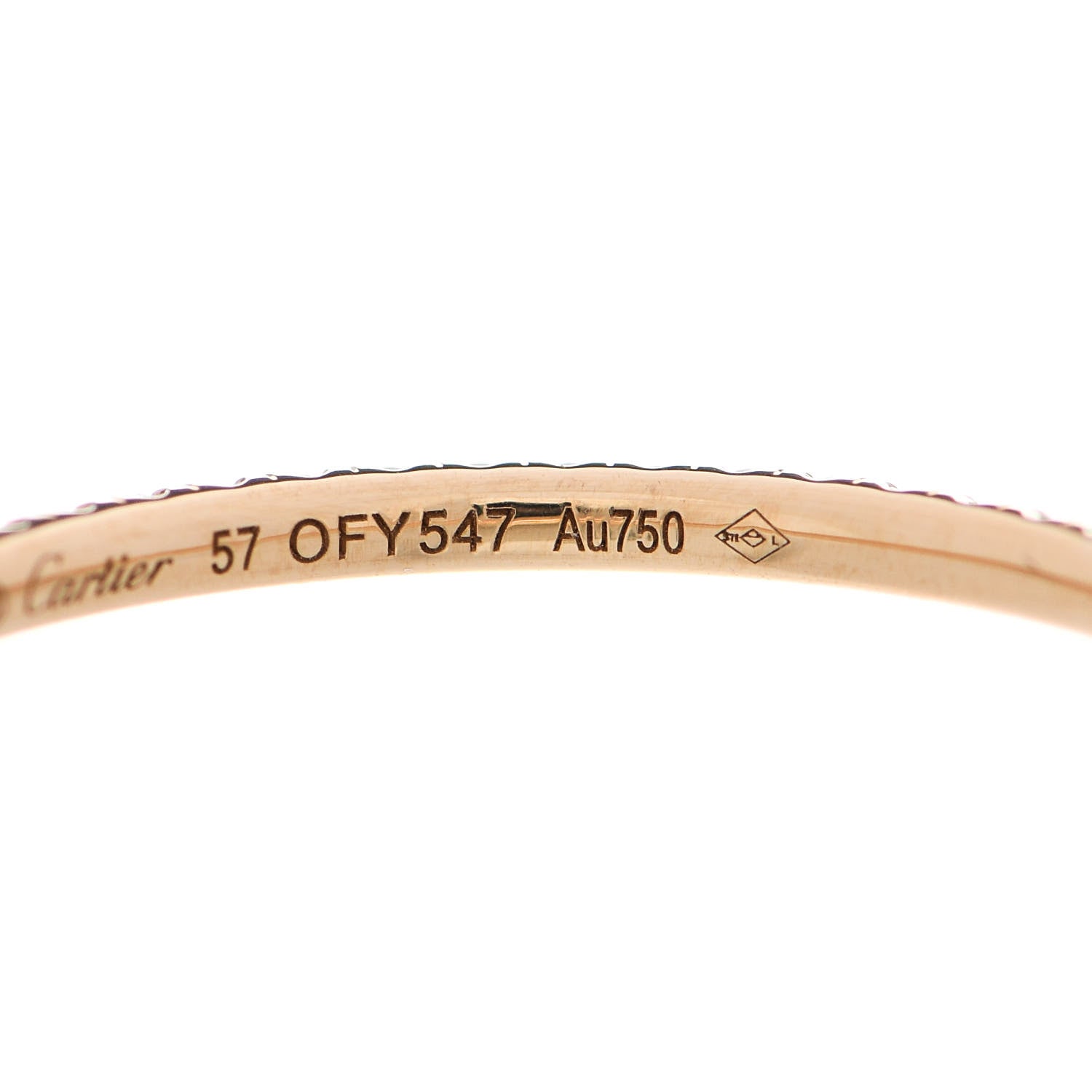 Cartier 18K Yellow Gold Diamond 1.5mm Etincelle de Cartier Wedding Band Ring 57 8 5 of 6