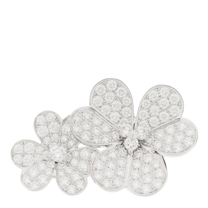 Van Cleef & Arpels 18K White Gold Diamond Frivole Between The Finger Pave Ring 53 6.5 1 of 3