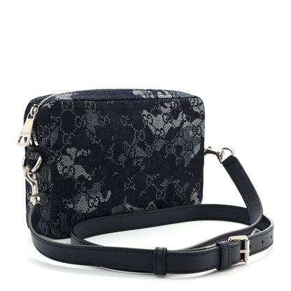 Gucci Denim GG Monogram Camouflage Small Crossbody Bag Blue 3 of 10