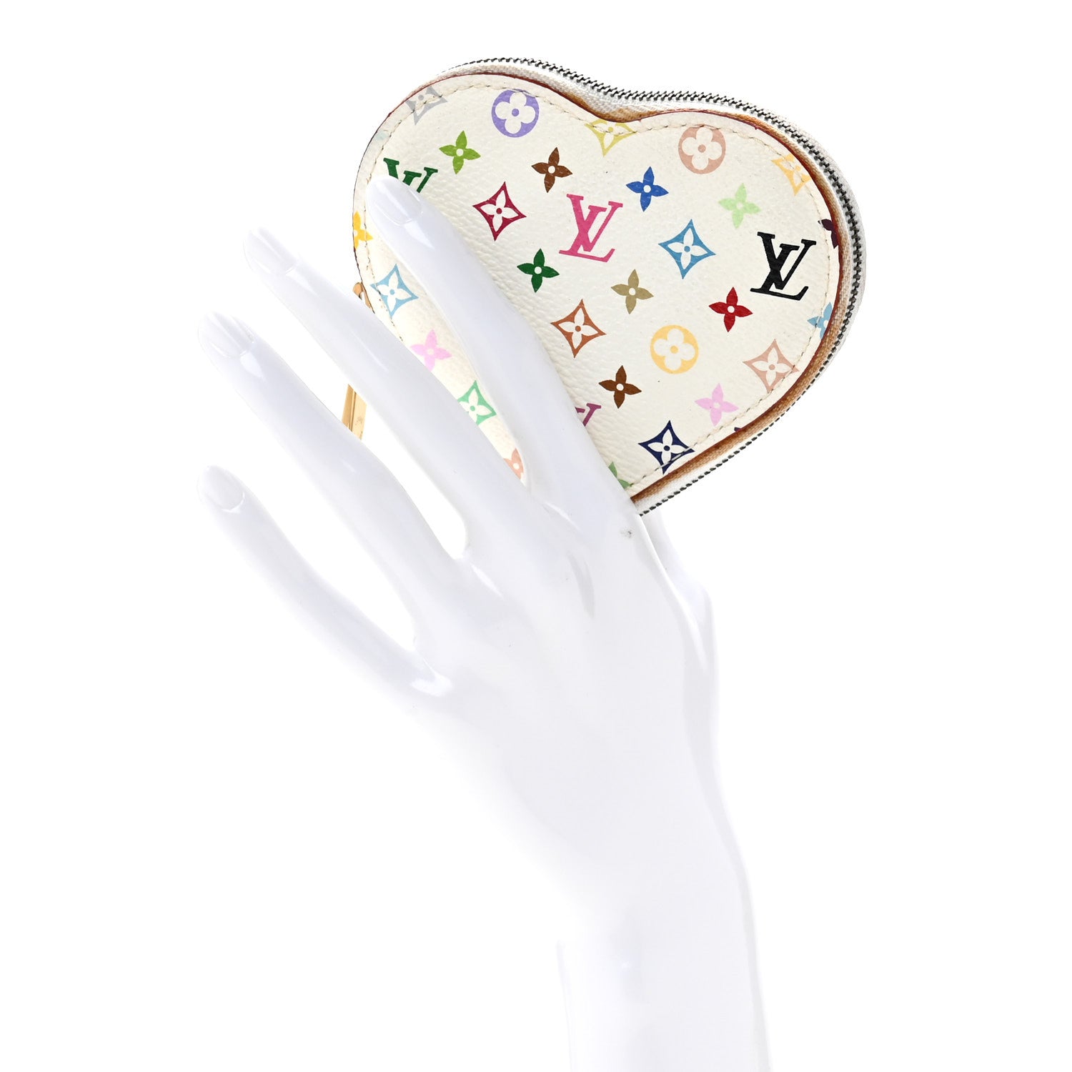 Louis Vuitton Monogram Multicolor Coeur Heart Coin Purse White 2 of 8
