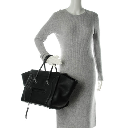 Celine Supple Calfskin Medium Phantom Luggage Black 2 of 8