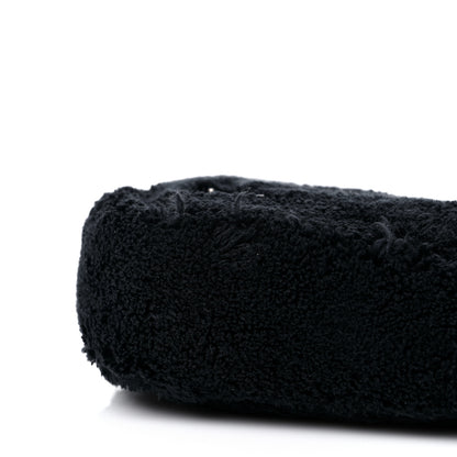 Prada Terry Cloth Triangle Pouch Bag Black White 9 of 9