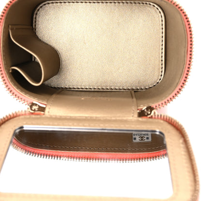 Chanel Lambskin Quilted Pearl Crush Mini Vanity Case With Chain Coral 5 of 10