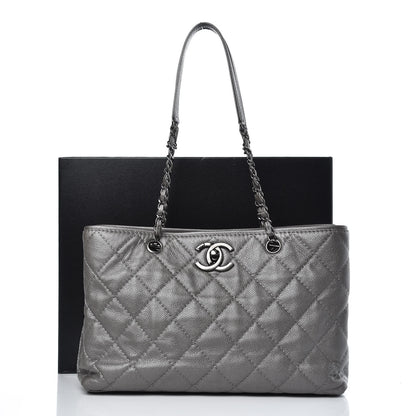 Chanel Caviar Medium Be Caviar Tote Silver 9 of 9