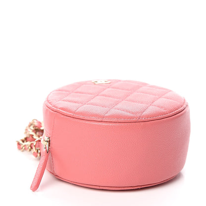 Chanel Caviar Quilted Round Clutch With Chain Pink 4 of 10