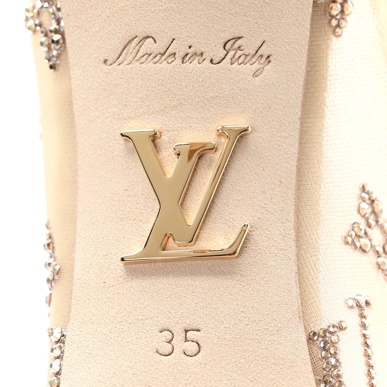 Louis Vuitton Monogram Mesh Strass Gala Pumps 35 Nude 7 of 9