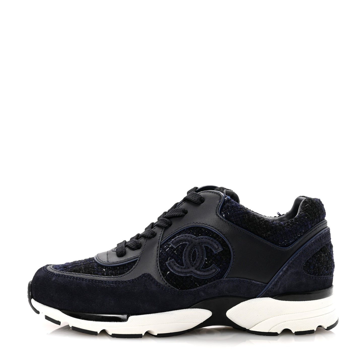 Tweed Suede Womens CC Sneakers 38 Black Blue