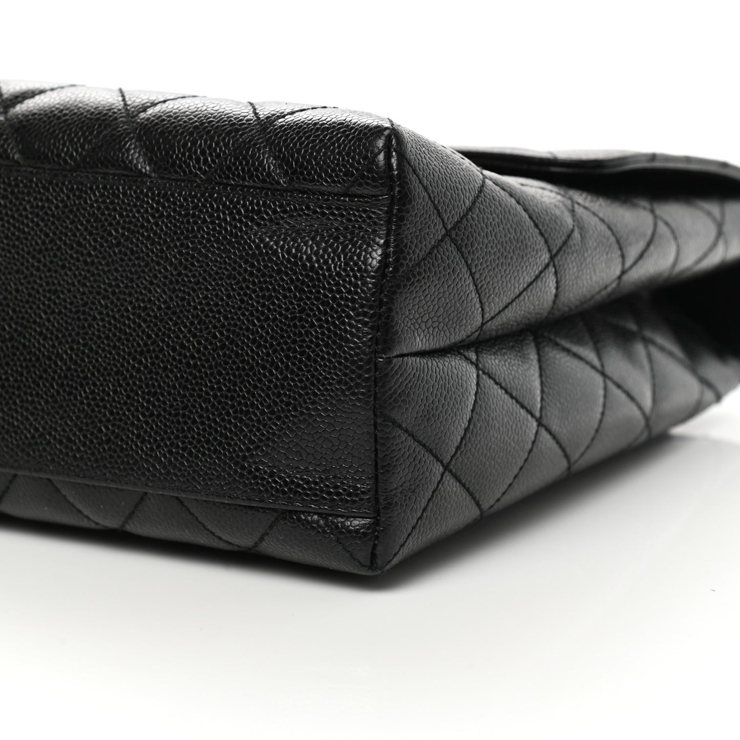 Caviar Quilted Jumbo Kelly Flap Black