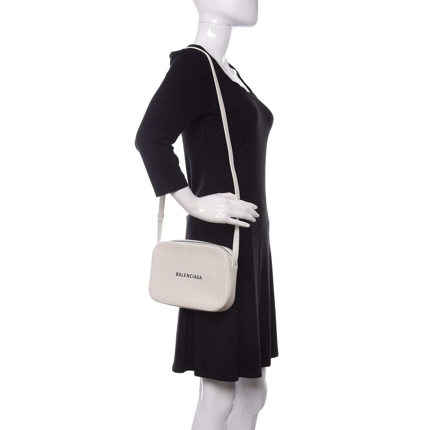 Balenciaga Calfskin Logo S Everyday Camera Bag White 2 of 10