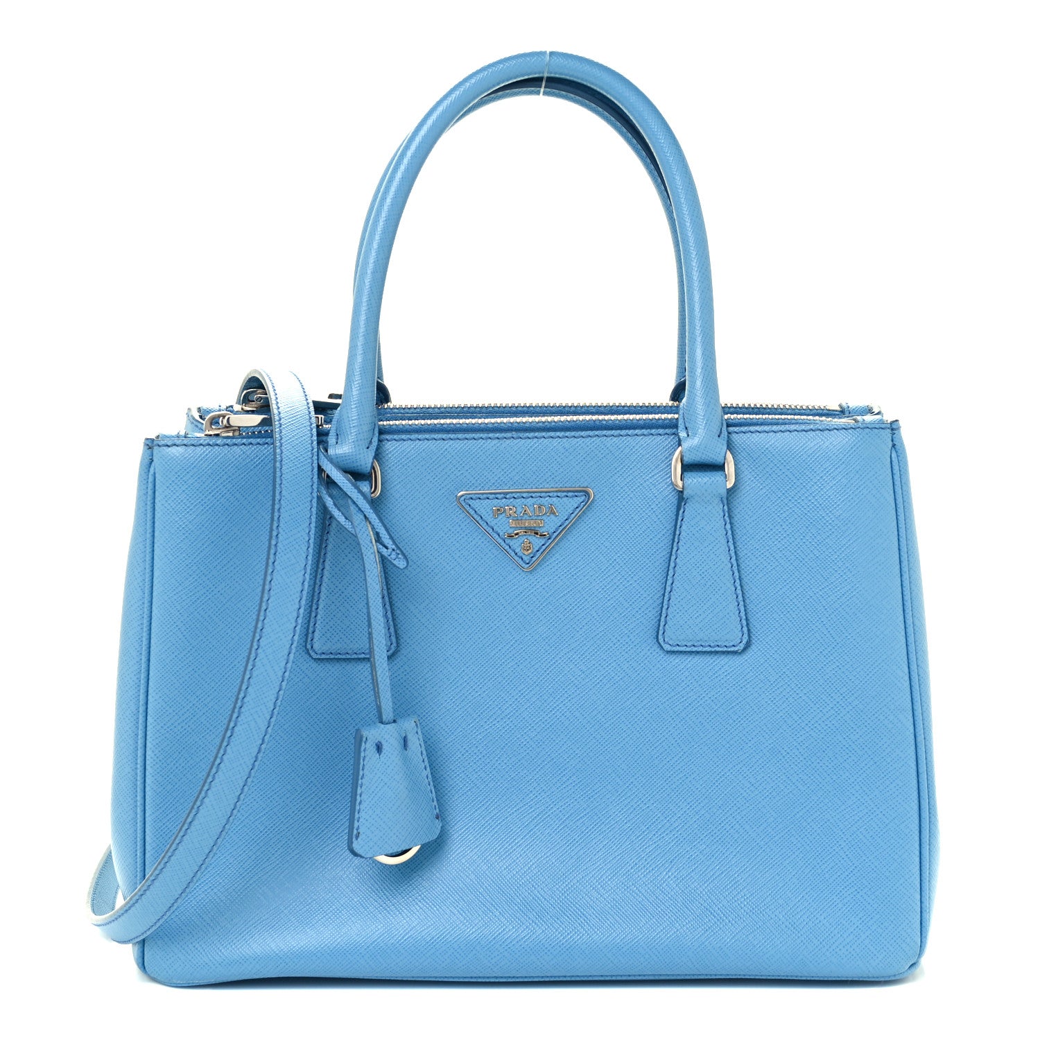 Prada Saffiano Small Galleria Double Zip Tote Mare 1 of 11