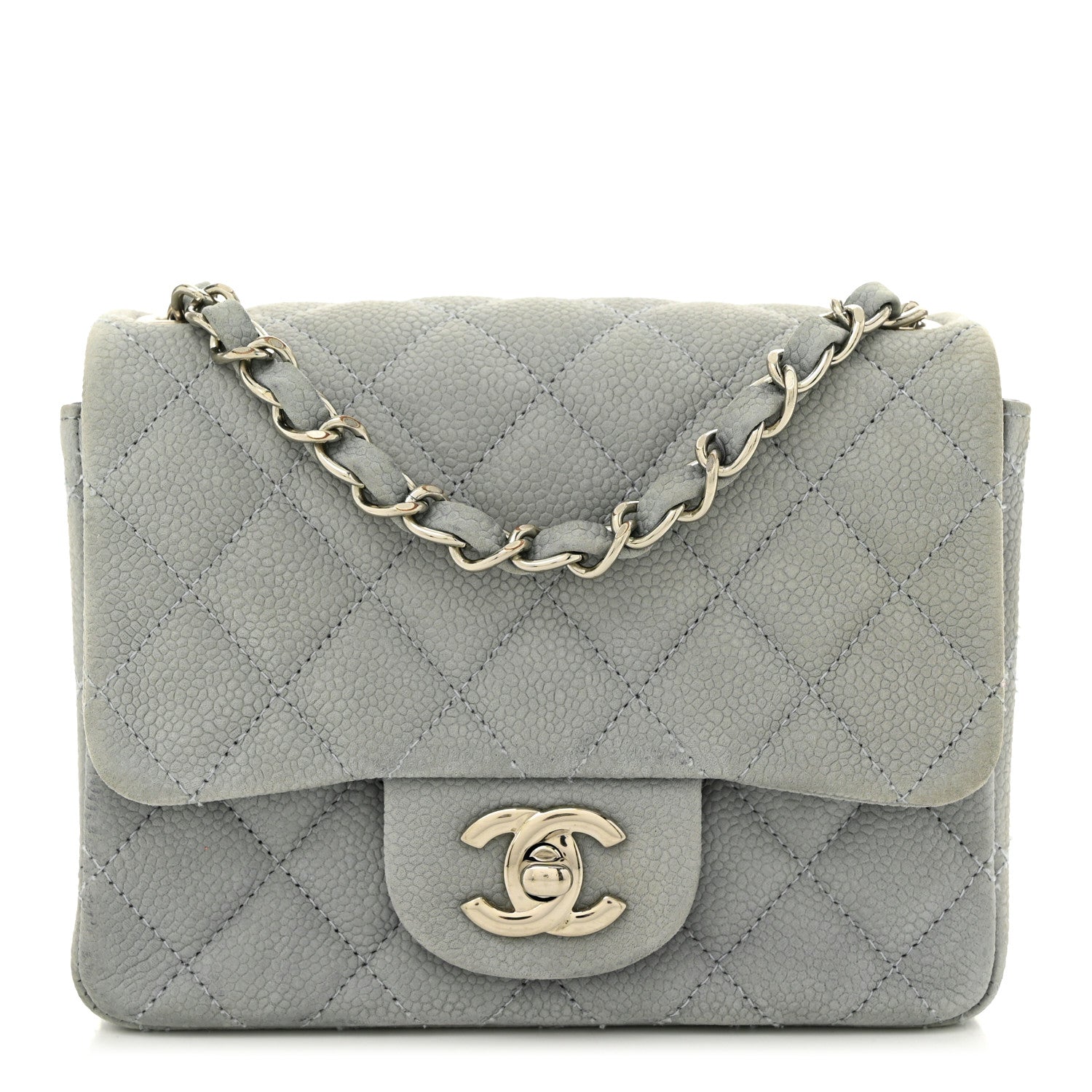 Chanel Iridescent Caviar Quilted Mini Square Flap Grey 1625996