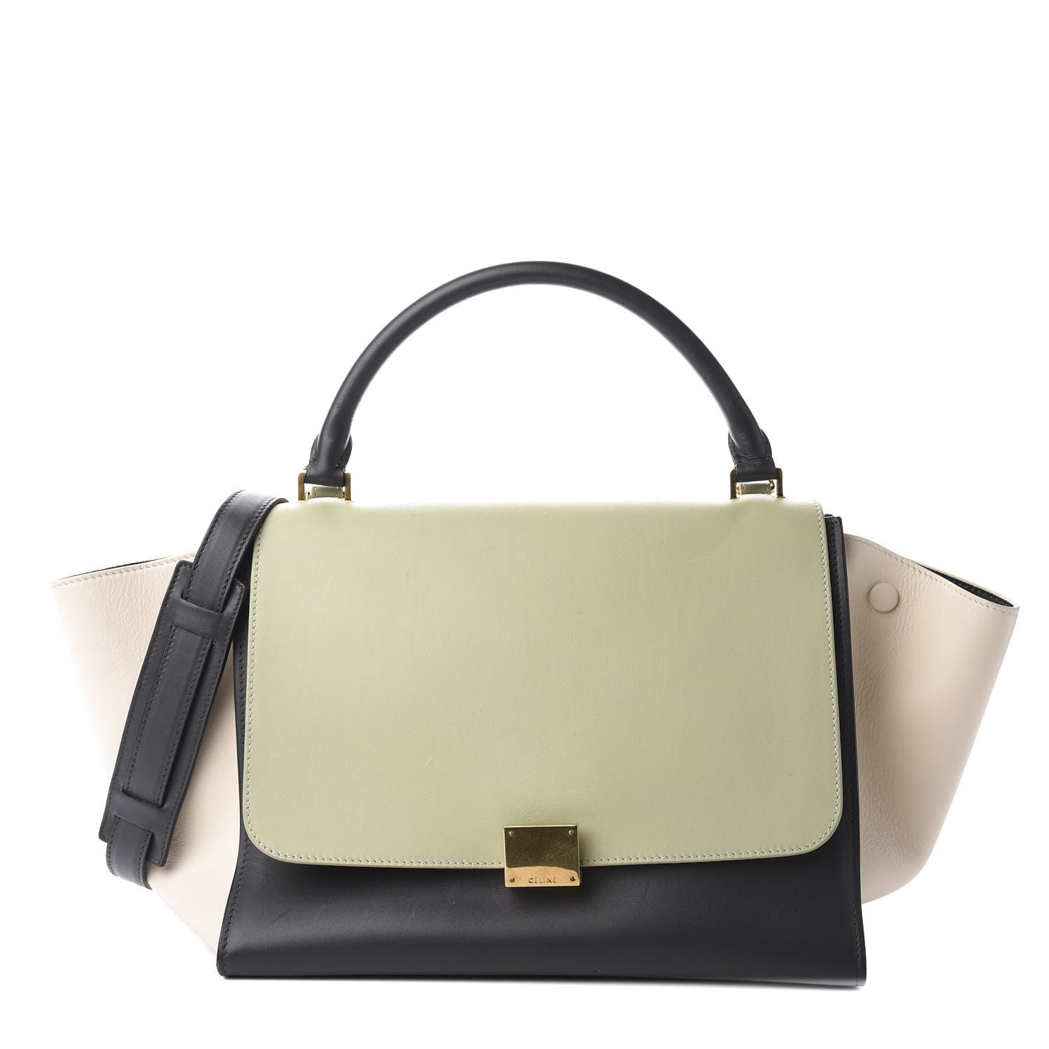 Celine Smooth Calfskin Medium Tri-Color Trapeze Pistachio 1 of 14