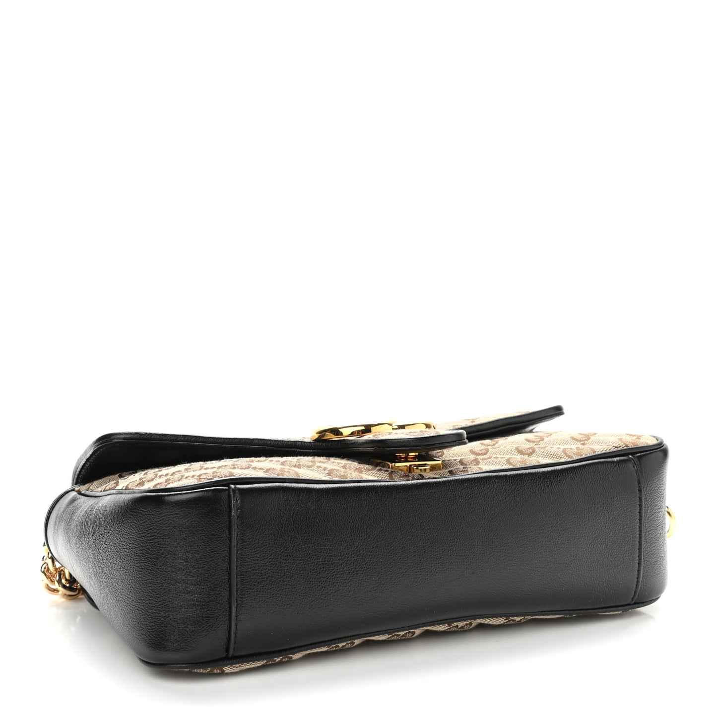 Monogram Matelasse Diagonal Small GG Marmont Shoulder Bag Beige Black