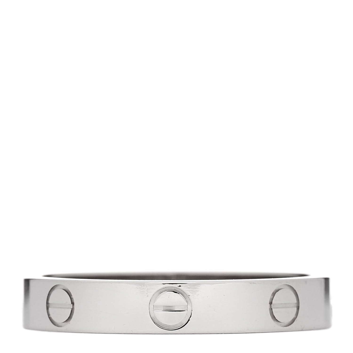 Cartier 18K White Gold 3.5mm LOVE Wedding Band Ring 61 9.5 3 of 5