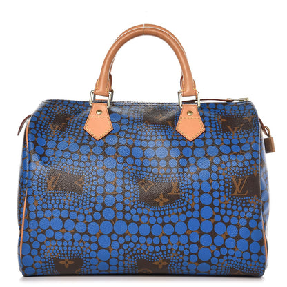 Louis Vuitton Monogram Kusama Town Speedy 30 Blue 1 of 9