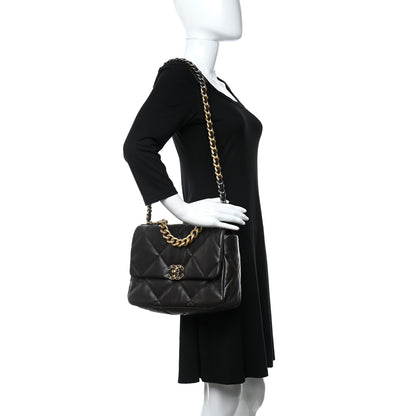 Chanel Lambskin Quilted Large Chanel 19 Flap Dark Brown 2 of 9