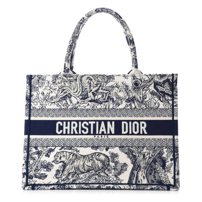 Christian Dior Canvas Embroidered Medium Dioriviera Toile De Jouy Book Tote Blue 1 of 10