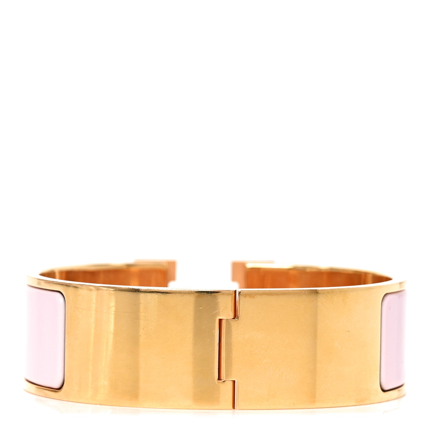 Hermes Enamel Wide Clic Clac H Bracelet GM Rose Candeur 3 of 4