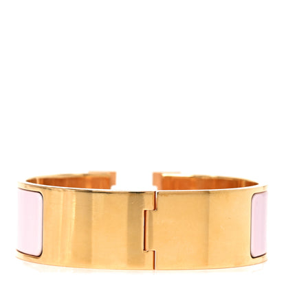 Hermes Enamel Wide Clic Clac H Bracelet GM Rose Candeur 3 of 4