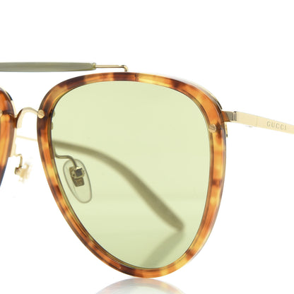 Gucci Aviator Sunglasses GG0672S Havana Gold Green 7 of 8