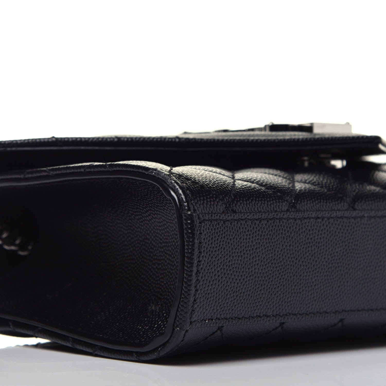 Saint Laurent Grain De Poudre Textured Mixed Matelasse Triquilt Small Monogram Satchel Black 7 of 8